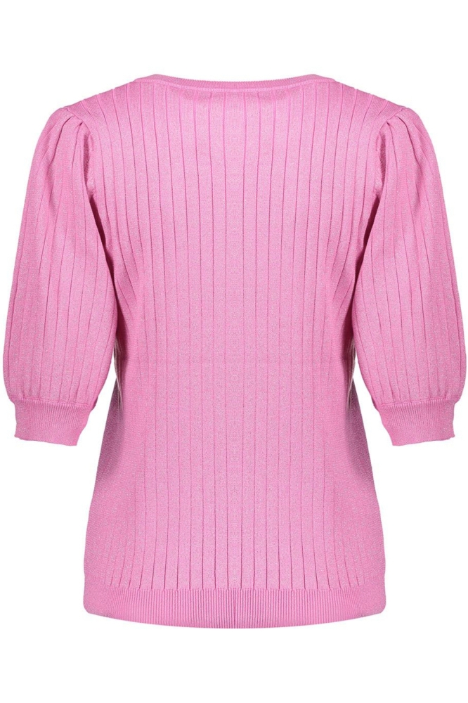 RIBGEBREIDE TOP 54038 14 PINK LUREX